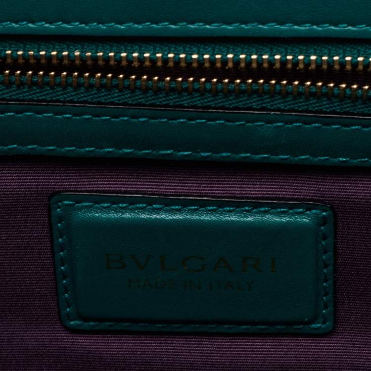 Pre Owned Bvlgari Green Leather Large Serpenti Forever Shoulder Bag