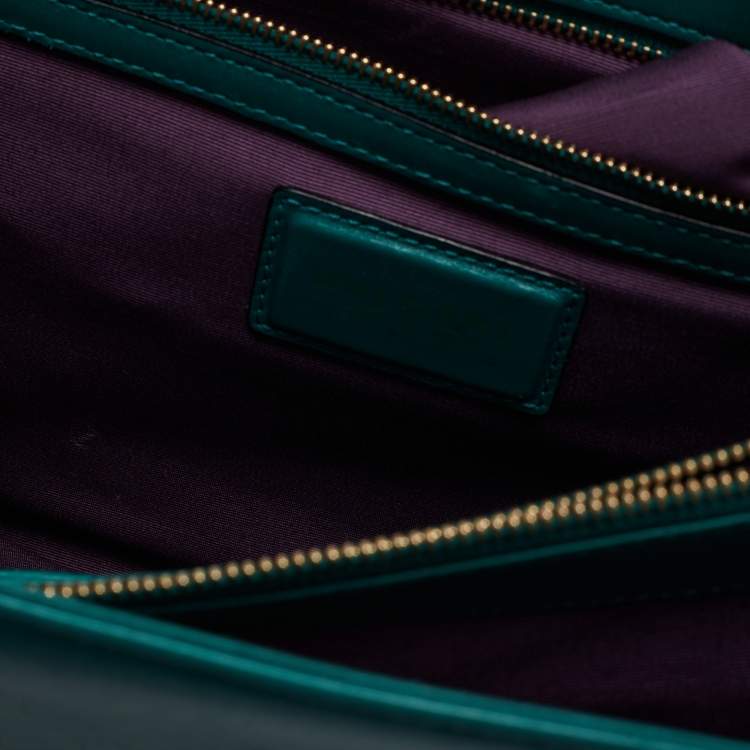 Pre Owned Bvlgari Green Leather Large Serpenti Forever Shoulder Bag