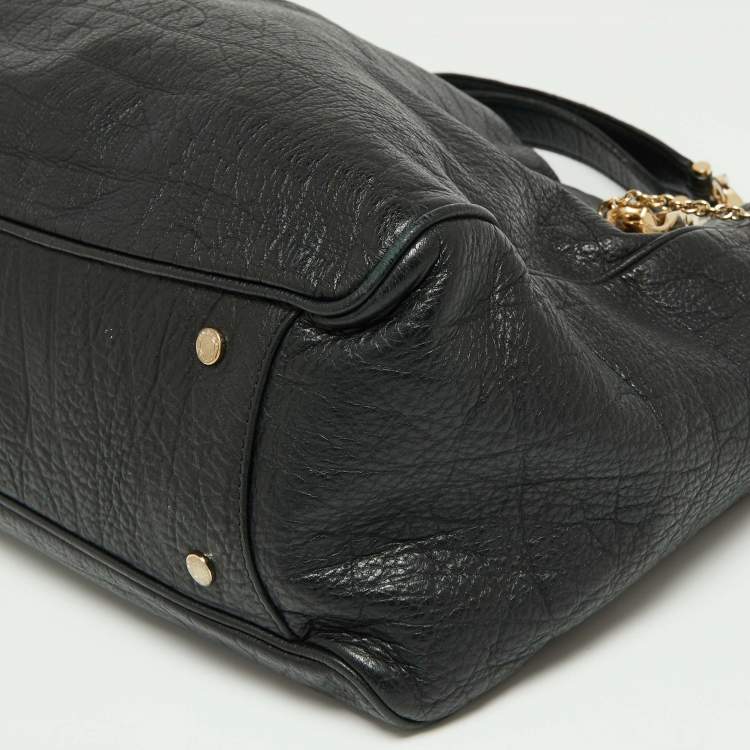 Pre Owned Bvlgari Black Leather Bon Ton Tote