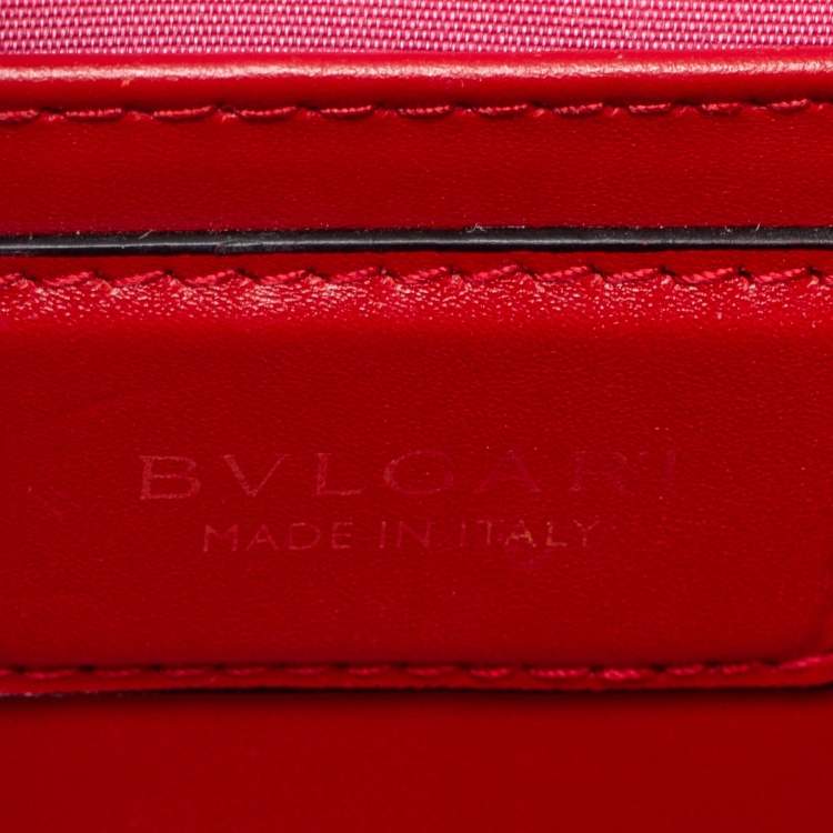 Pre Owned Bvlgari Red Leather Serpenti Forever Top Handle Bag