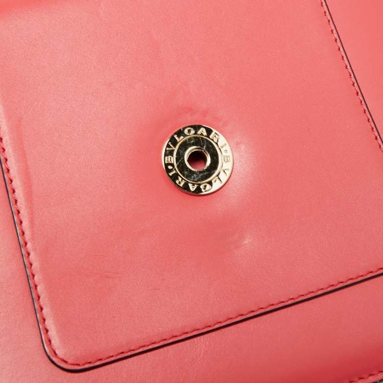 Pre Owned Bvlgari Pink Leather Serpenti Forever Flap Top Handle Bag