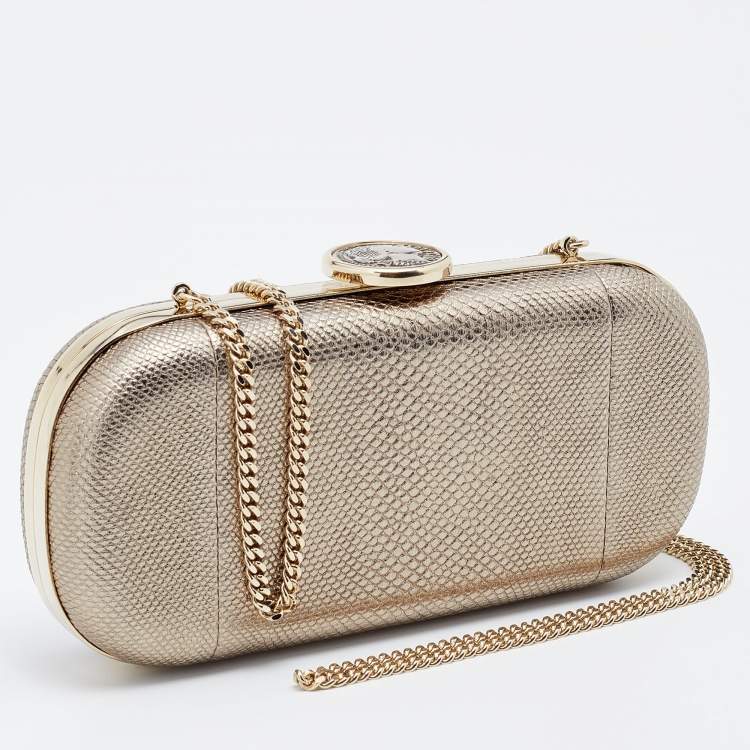 Pre Owned Bvlgari Metallic Gold Karung Chain Clutch
