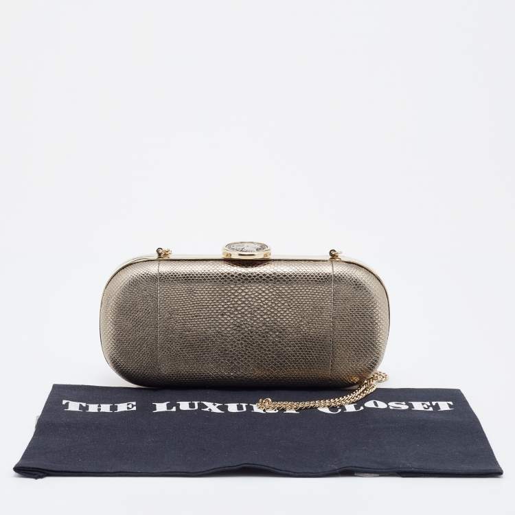 Pre Owned Bvlgari Metallic Gold Karung Chain Clutch