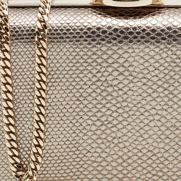 Pre Owned Bvlgari Metallic Gold Karung Chain Clutch