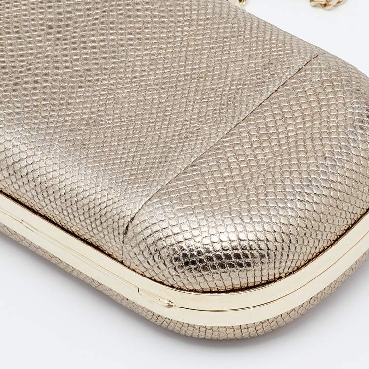 Pre Owned Bvlgari Metallic Gold Karung Chain Clutch