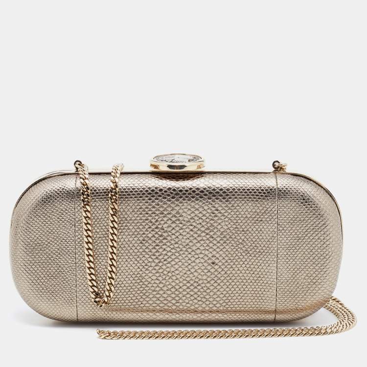 Pre Owned Bvlgari Metallic Gold Karung Chain Clutch