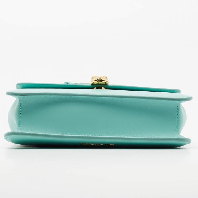 Pre Owned Bvlgari Turquoise Leather Serpenti Forever Pochette 