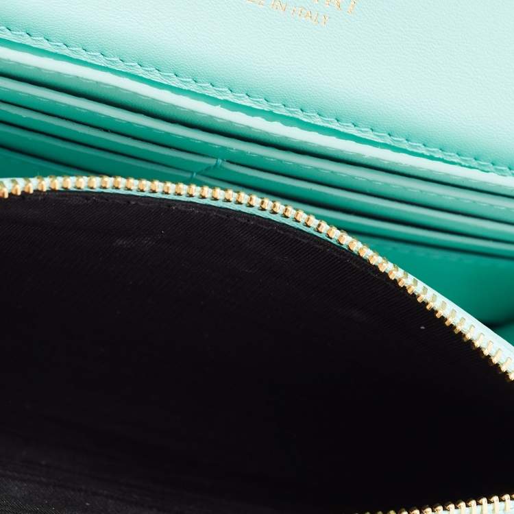 Pre Owned Bvlgari Turquoise Leather Serpenti Forever Pochette 