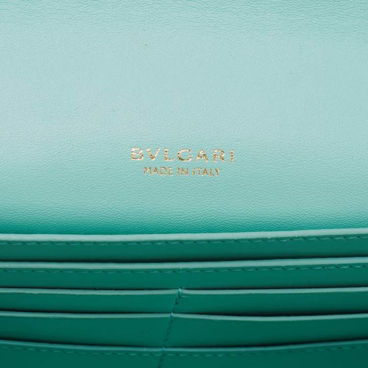 Pre Owned Bvlgari Turquoise Leather Serpenti Forever Pochette 