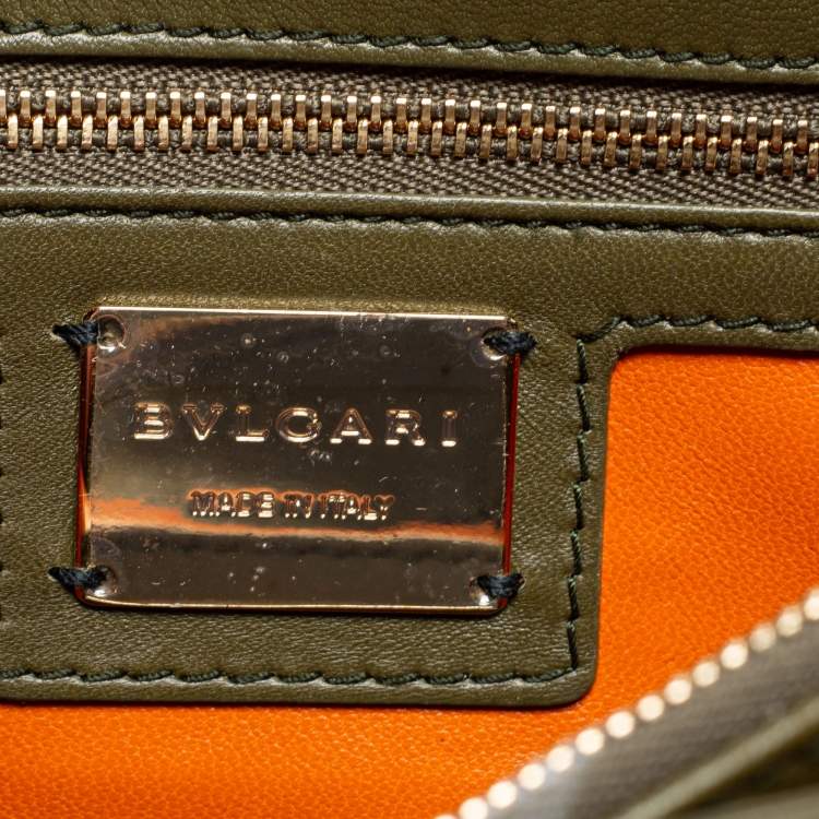 مملوكة مسبقًا Bvlgari Olive Green Quilted Scaglie Leather Medium Serpenti Forever Shoulder Bag