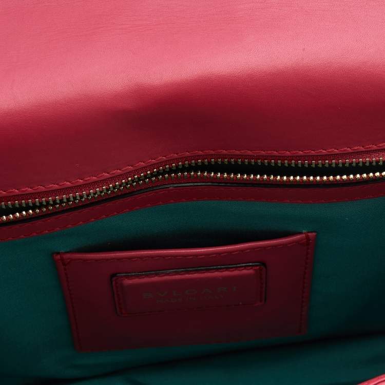 Pre Owned Bvlgari Pink Leather Medium Serpenti Forever Shoulder Bag