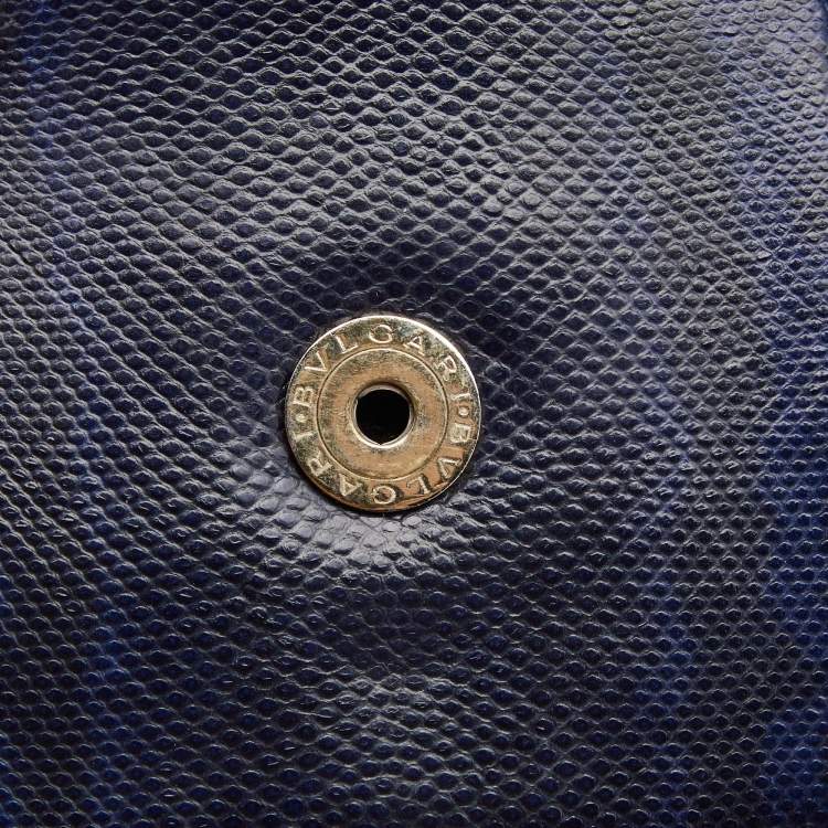 Pre Owned Bvlgari Navy Blue Karung Serpenti Forever Flap Top Handle Bag