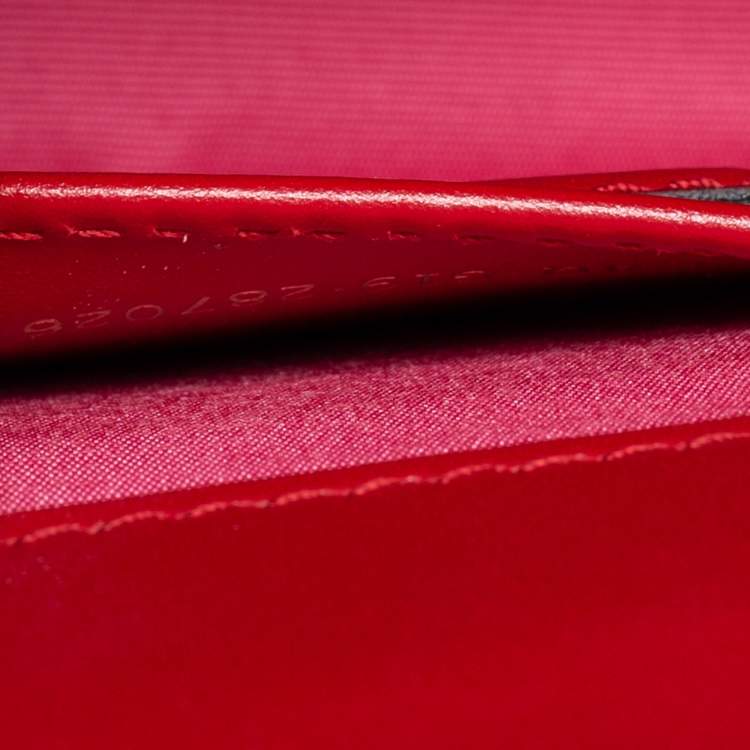 Pre Owned Bvlgari Red Leather Serpenti Forever Top Handle Bag