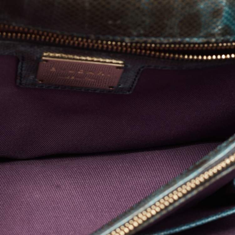 Pre Owned Bvlgari Green Karung Leather Serpenti Forever Shoulder Bag
