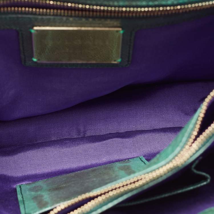 Pre Owned Bvlgari Green Karung Large Serpenti Forever Shoulder Bag