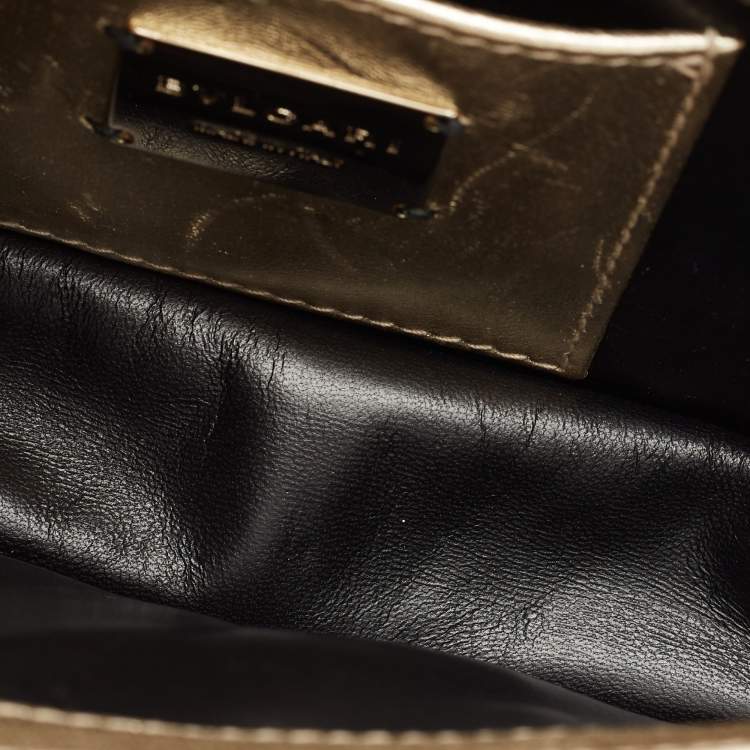 Pre Owned Bvlgari Gold Quilted Scaglie Leather Serpenti Forever Shoulder Bag