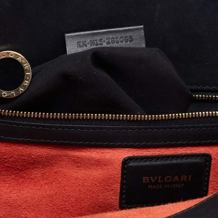 Pre Owned Bvlgari Beige/Black Leather Alba Tote 