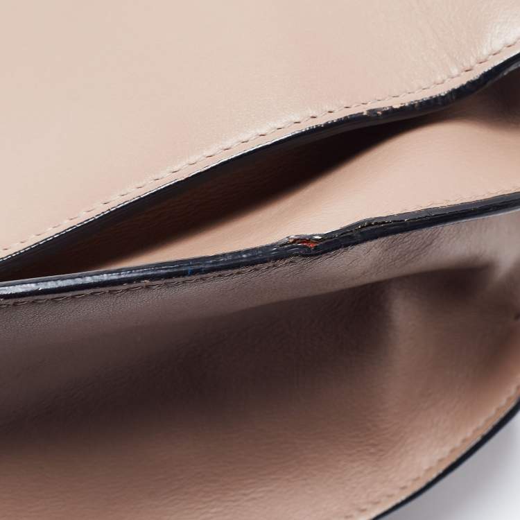 Pre Owned Bvlgari Beige/Black Leather Alba Tote 