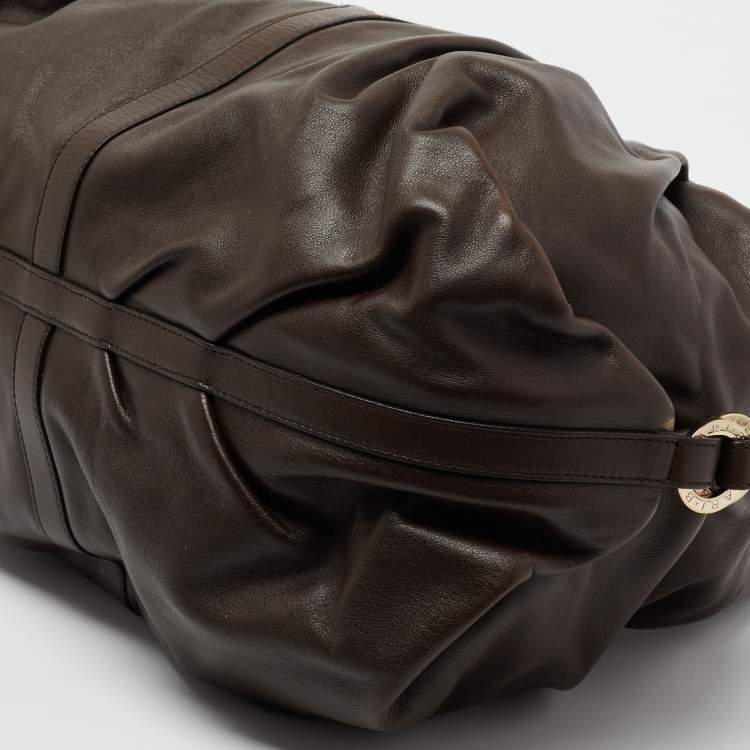 Pre Owned Bvlgari Dark Brown Leather Chandra Hobo