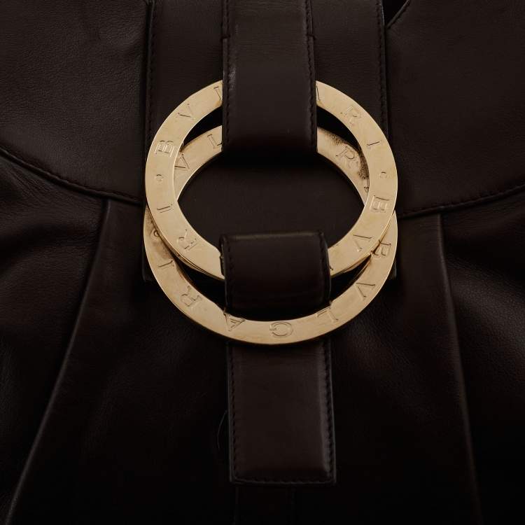Pre Owned Bvlgari Dark Brown Leather Chandra Hobo