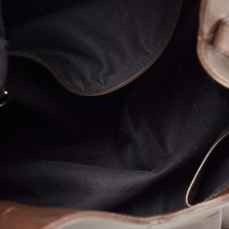Pre Owned Bvlgari Dark Brown Leather Chandra Hobo