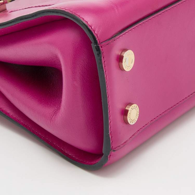 Pre Owned Bvlgari Pink Leather Serpenti Tote