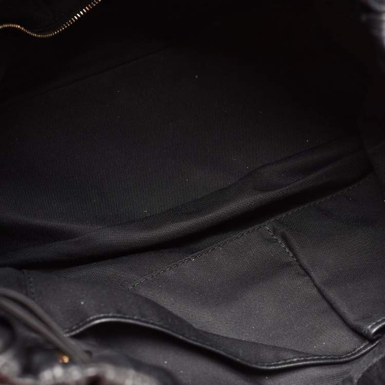 Pre Owned Bvlgari Black Quilted Leather Monete Tote