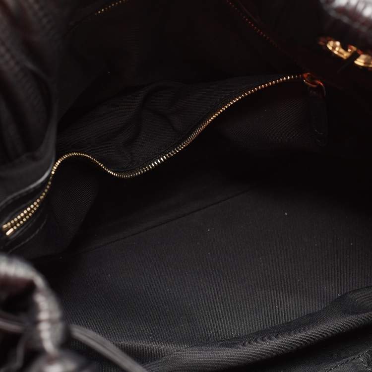 Pre Owned Bvlgari Black Quilted Leather Monete Tote