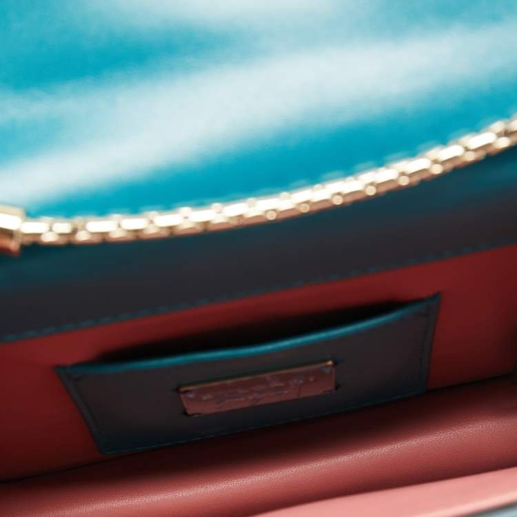 Pre Owned Bvlgari Turquoise Leather Pop Heart Serpenti Forever Shoulder Bag