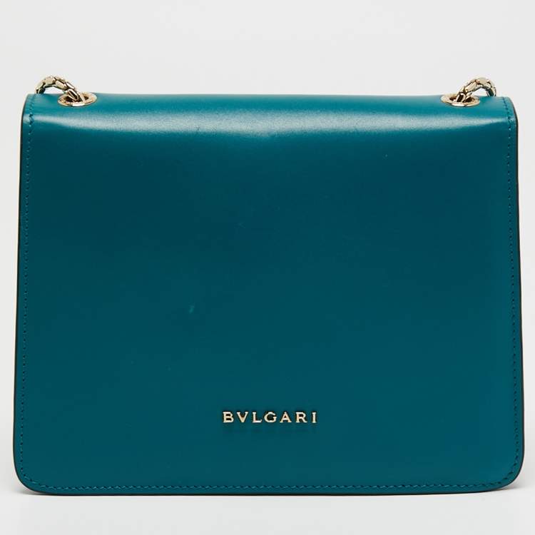 Pre Owned Bvlgari Turquoise Leather Pop Heart Serpenti Forever Shoulder Bag