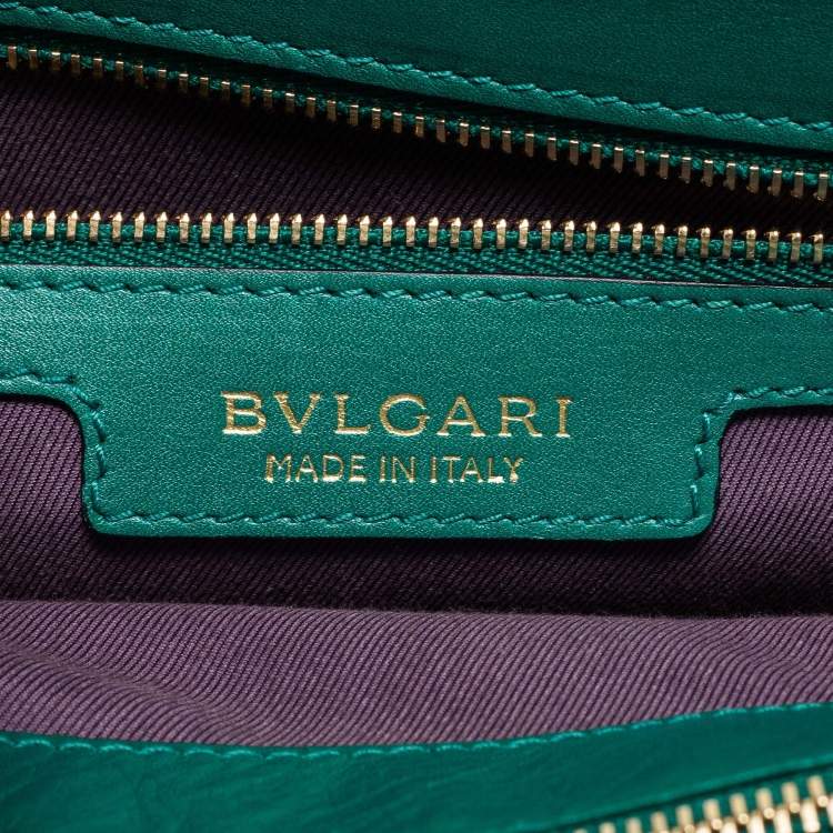 Pre Owned Bvlgari Green Leather Large Serpenti Forever Shoulder Bag