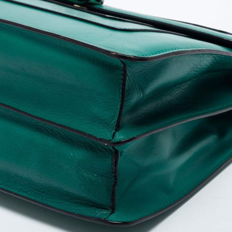Pre Owned Bvlgari Green Leather Large Serpenti Forever Shoulder Bag