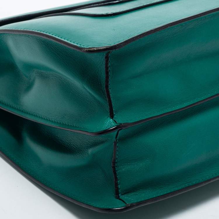 Pre Owned Bvlgari Green Leather Large Serpenti Forever Shoulder Bag