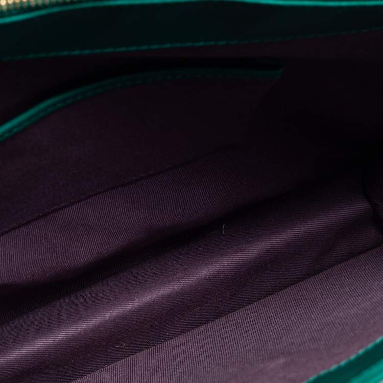 Pre Owned Bvlgari Green Leather Large Serpenti Forever Shoulder Bag