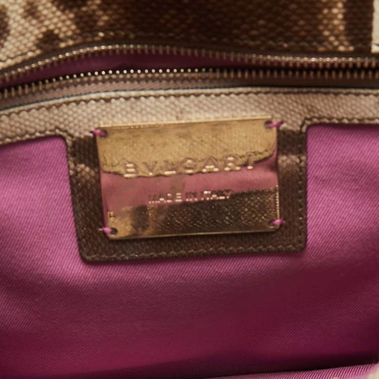 Pre Owned Bvlgari Brown Karung Leather Medium Serpenti Forever Shoulder Bag