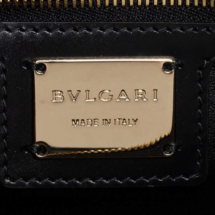 Pre Owned Bvlgari Black Leather Serpenti Forever Chain Frame Shoulder Bag