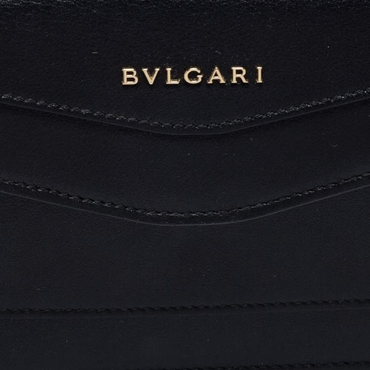 Pre Owned Bvlgari Black Leather Flap Crossbody Bag