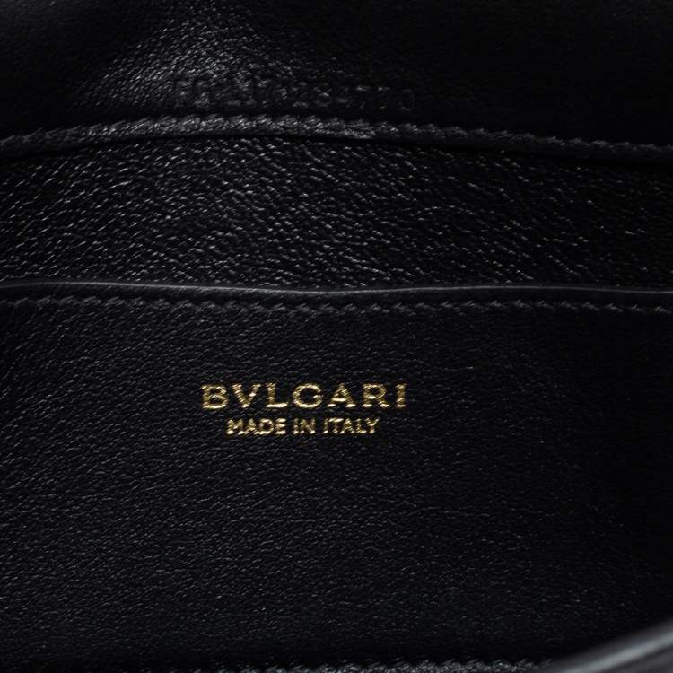 Pre Owned Bvlgari Black Leather Flap Crossbody Bag
