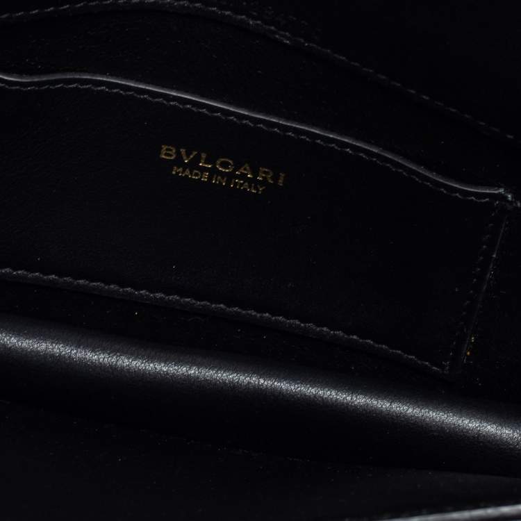 Pre Owned Bvlgari Black Leather Flap Crossbody Bag
