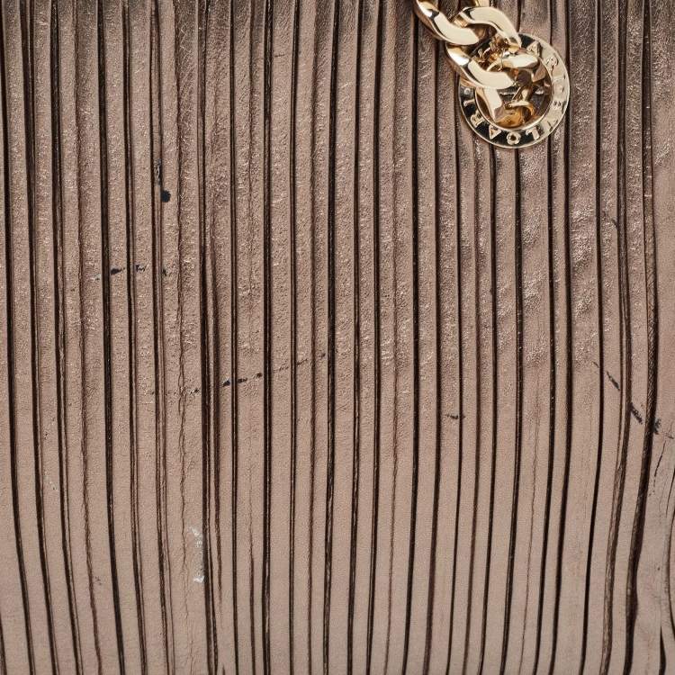 Pre Owned Bvlgari Metallic Leather Monte Chain Shopper Tote