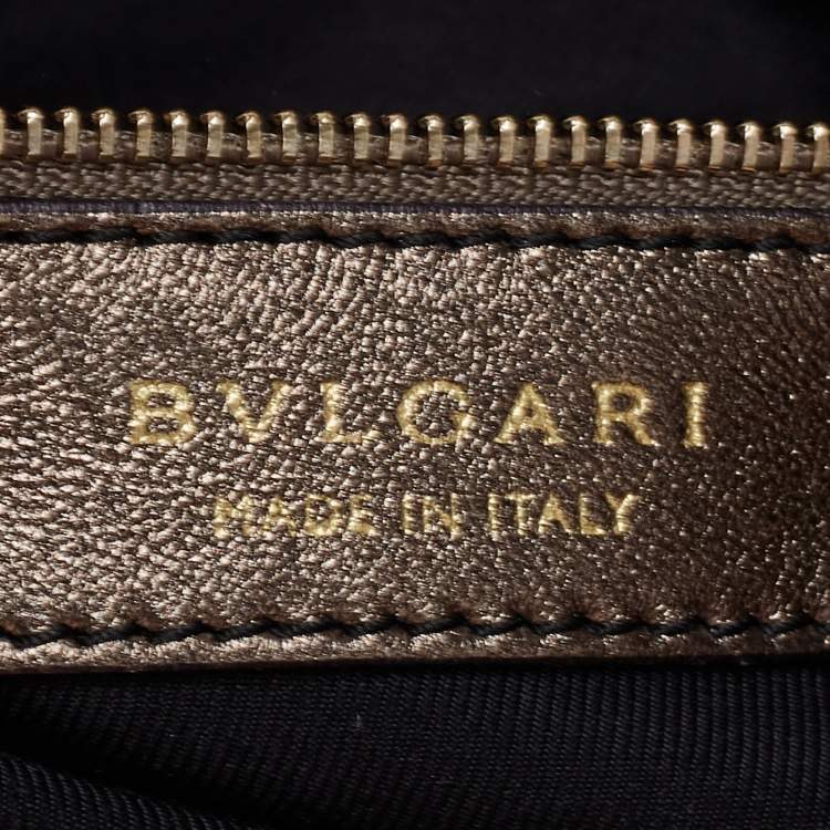 Pre Owned Bvlgari Metallic Leather Monte Chain Shopper Tote