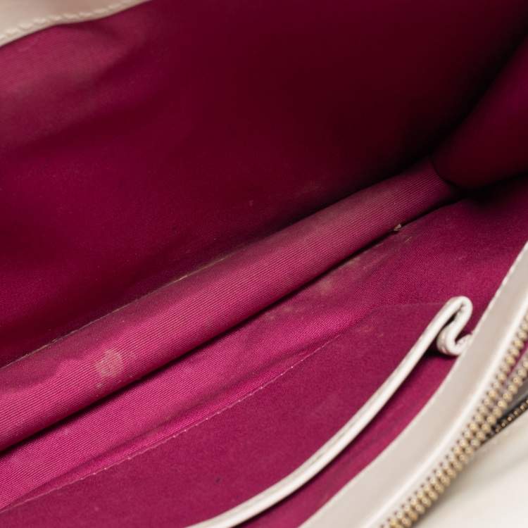 Pre Owned Bvlgari Off White Leather Medium Serpenti Forever Shoulder Bag