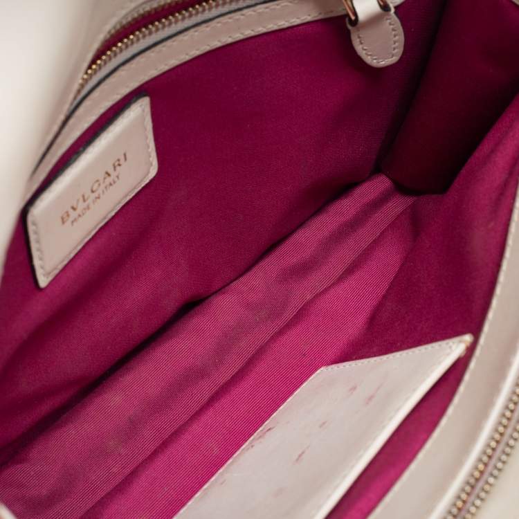 Pre Owned Bvlgari Off White Leather Medium Serpenti Forever Shoulder Bag