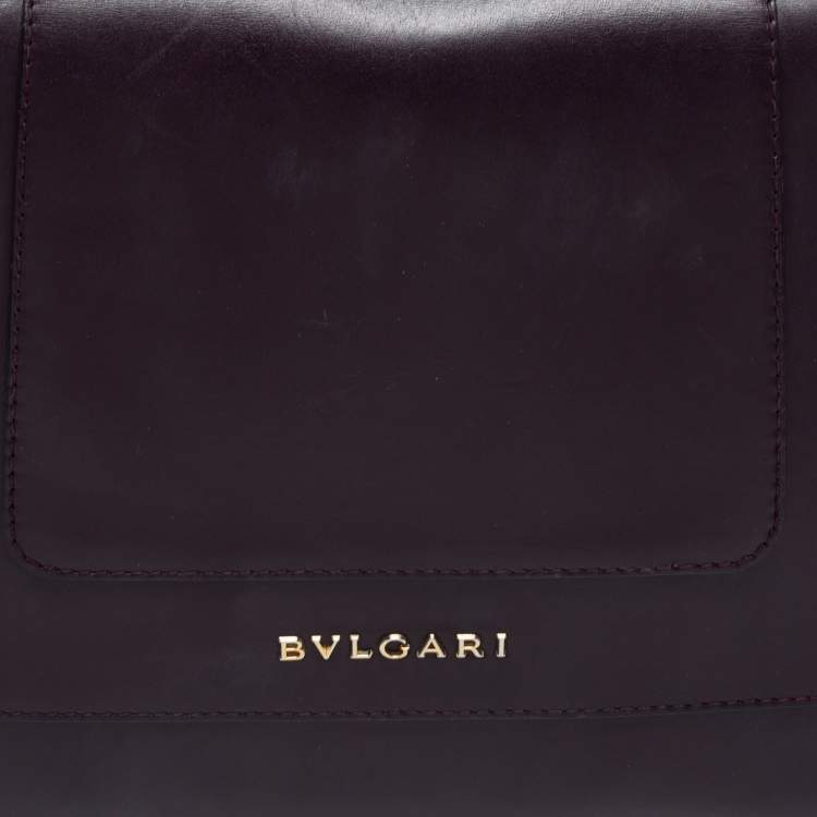 مملوكة مسبقًا Bvlgari Purple Leather Medium Serpenti Forever Flap Shoulder Bag