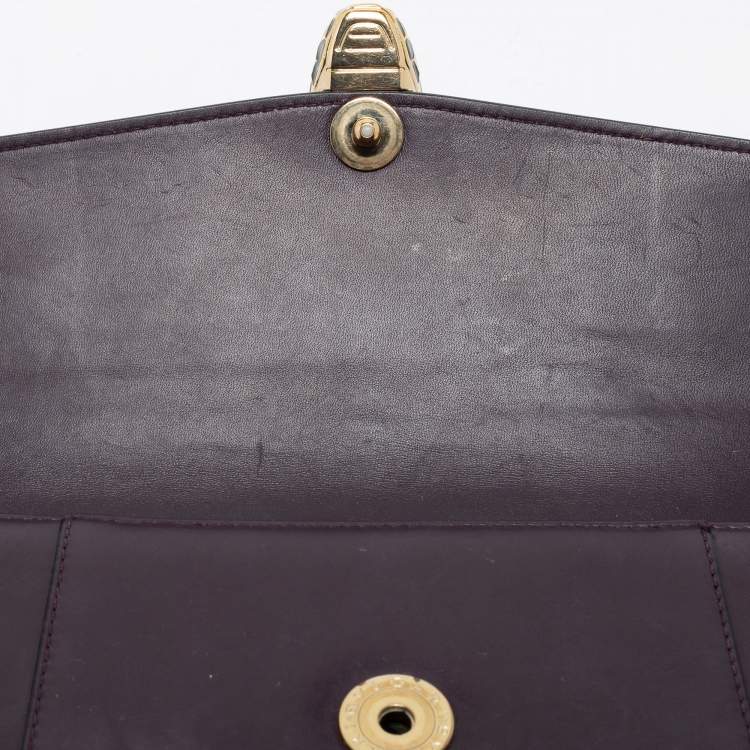 مملوكة مسبقًا Bvlgari Purple Leather Medium Serpenti Forever Flap Shoulder Bag