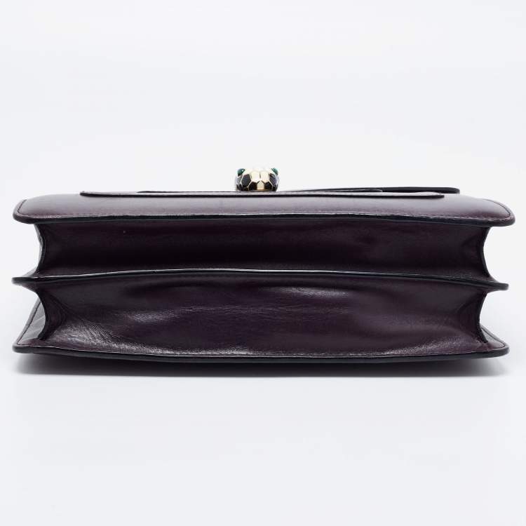 Pre Owned Bvlgari Plum Leather Medium Serpenti Forever Shoulder Bag