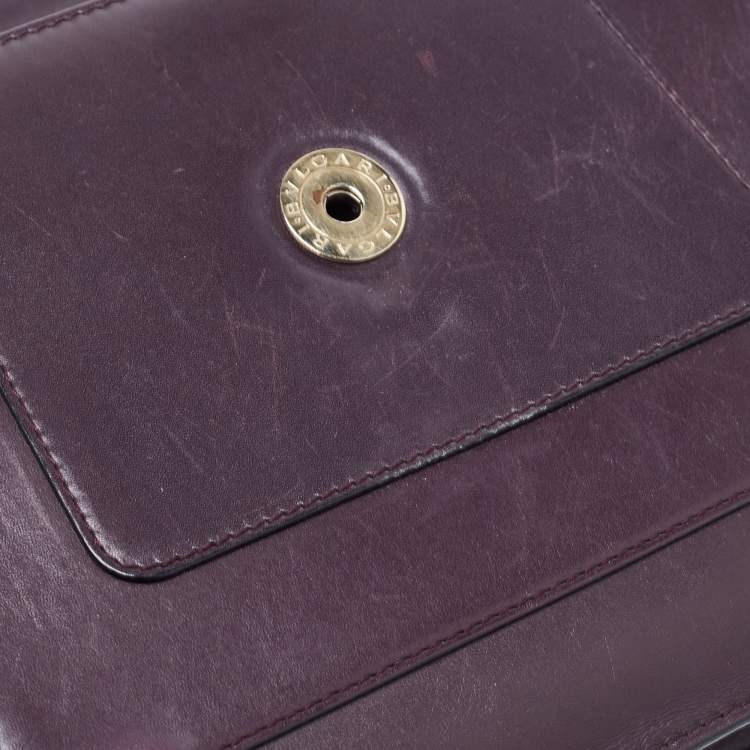 Pre Owned Bvlgari Plum Leather Medium Serpenti Forever Shoulder Bag