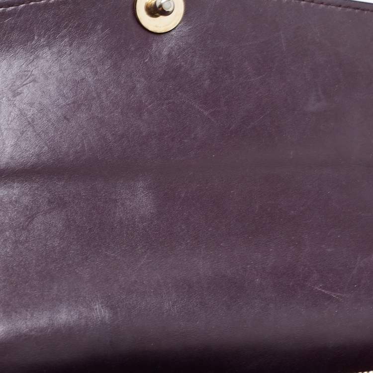 Pre Owned Bvlgari Plum Leather Medium Serpenti Forever Shoulder Bag