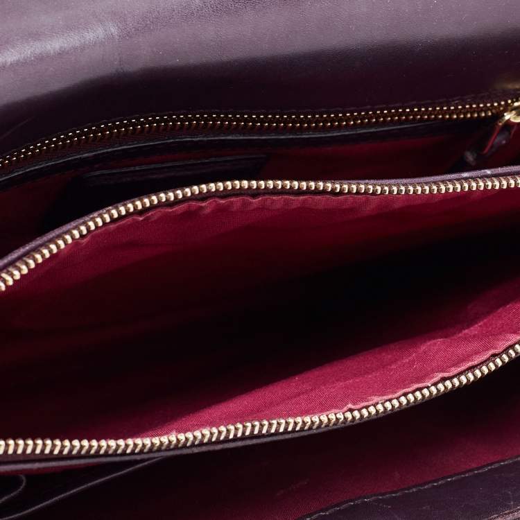 Pre Owned Bvlgari Plum Leather Medium Serpenti Forever Shoulder Bag