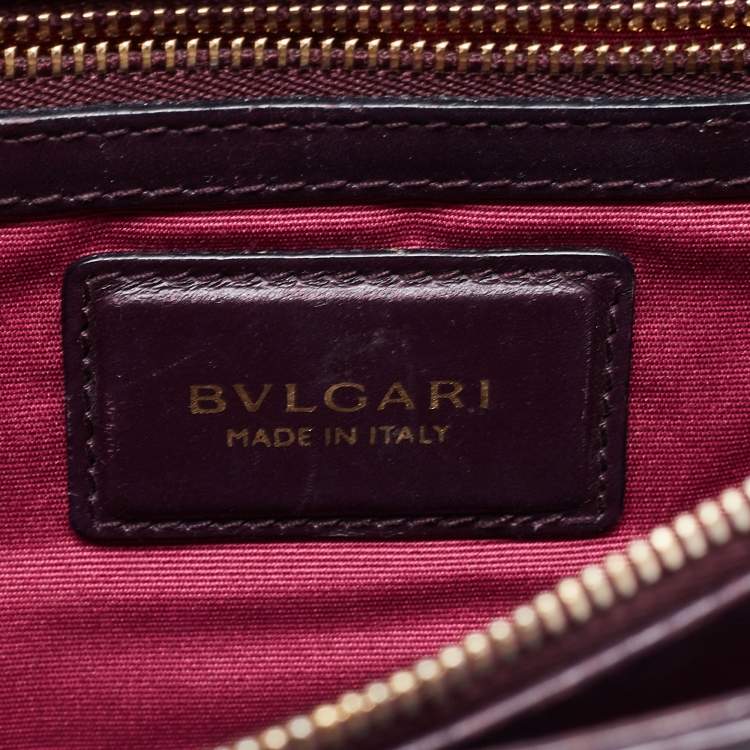 Pre Owned Bvlgari Plum Leather Medium Serpenti Forever Shoulder Bag